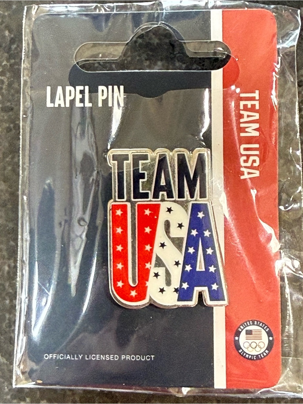Source Unknown Team USA Red White & Blue Enamel Lapel Pin